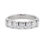 Platinum five Diamond Ridge Ring Platinum Diamond Ridge Ring